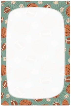 KICPOAY Ball Retro Crib Sheets Stretchy Playard Sheets for Baby