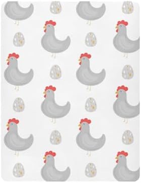 Grey Chicken Egg Fitted Crib Sheets for Baby Toddler