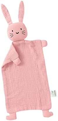 Organic Cotton Bunny Lovey Blanket for Newborn Babies