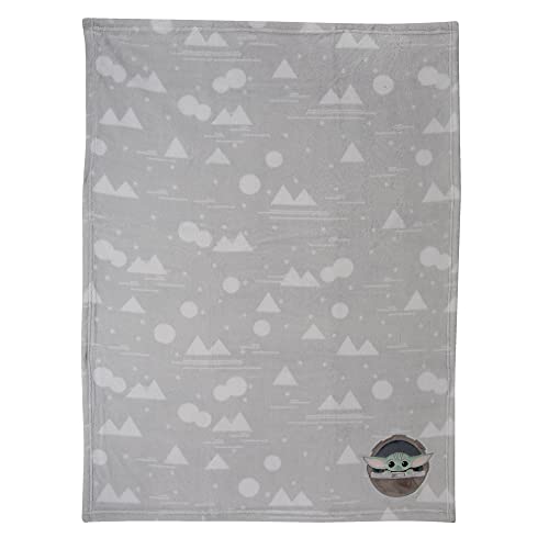 Lambs Ivy Star Wars Mandalorian The Child Gray Fleece Blanket 1