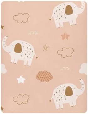 Elephant Cloud Star Orange Crib Sheets for Baby Toddler