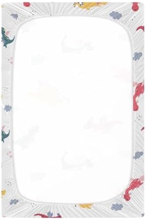 Flying Dragons Cartoon Crib Sheets Stretchy Playard Sheets for Baby