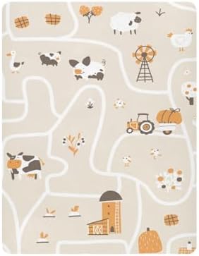 KICPOAY Farm Funny Pets Beige Crib Sheets for Baby Toddler