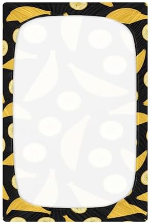 KICPOAY Black Fitted Crib Sheets Stretchy Playard Sheets for Baby Toddler