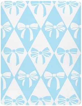 KICPOAY Checkered Blue Fitted Crib Sheets for Baby Toddler