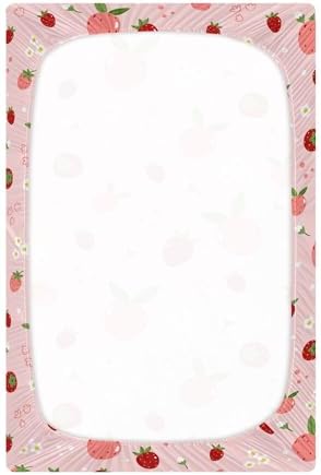 Qilmy Strawberries Fitted Crib Sheet - Soft Breathable for Baby