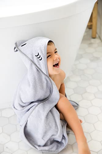 Ubbi Baby Hooded Bath Towel - Ultra Soft Gray Stingray