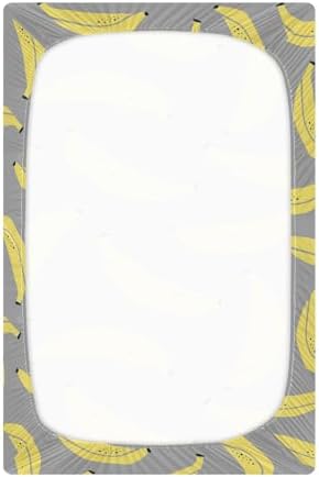 Tropical Banana Doodle Grey Crib Sheets for Baby Toddler