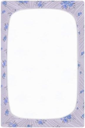 KICPOAY Spring Purple Flowers Crib Sheets Playard Sheet 52 x 28 in
