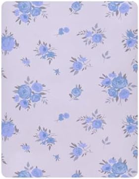 KICPOAY Spring Purple Flowers Crib Sheets Playard Sheet 52 x 28 in