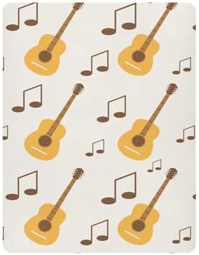 KICPOAY Classical Guitar Note Crib Sheets Stretchy Playard Sheets for Baby