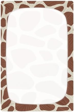 Brown Giraffe Skin Fitted Crib Sheets Stretchy Playard Sheets for Baby