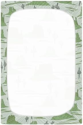 Western Desert Cactus Green Crib Sheets for Baby Toddler