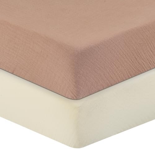 FHMJYH Muslin Crib Sheets 2 Pack 28x52 Inch 1