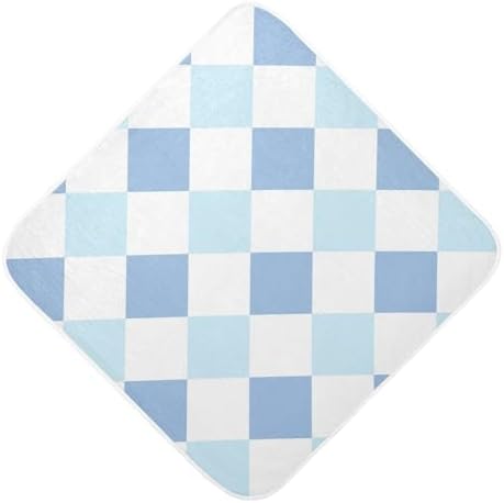 Caikeny Baby Hooded Towel 30x30 Inch Checkered Design