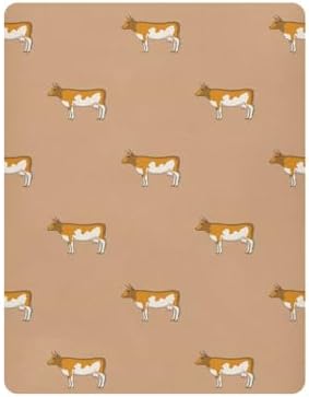 Cow Cartoon Brown Fitted Crib Sheets for Baby Toddler