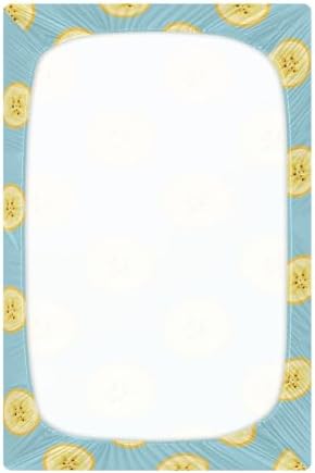 KICPOAY Tropical Banana Slices Crib Sheets Stretchy Playard Sheets for Baby