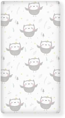 Cute Owl Fitted Crib Sheet for Boys Girls