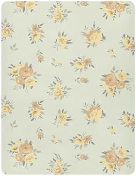 KICPOAY Spring Yellow Flowers Fitted Crib Sheets for Baby Toddler