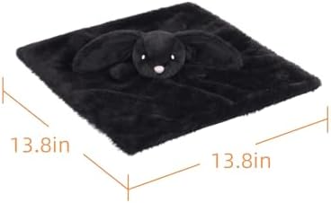 Apricot Lamb Black Bunny Blanket Soft Lovey for Babies