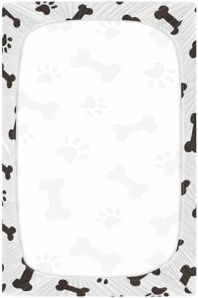 KICPOAY Black Bones Crib Sheets Playard Fitted Stretchy Sheets for Baby