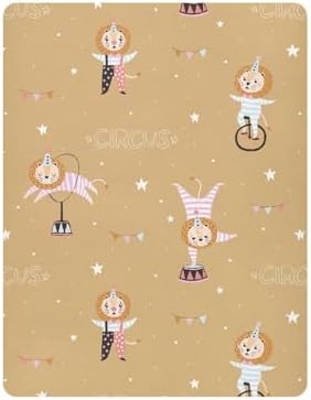 Circus Lions Stars Yellow Crib Sheets for Baby Toddler