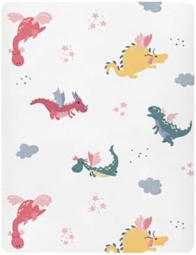 Flying Dragons Cartoon Crib Sheets Stretchy Playard Sheets for Baby
