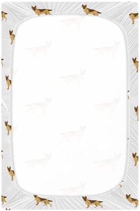 KICPOAY Shepherd Cartoon Dog Crib Sheet 52x28in