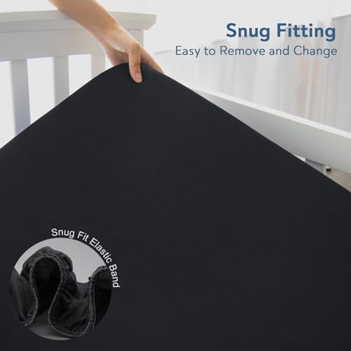 Magik Kover Waterproof Crib Sheets 2 Pack for Boys Black 52x28