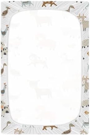 Lamb Donkey Cow Dog Crib Sheet Stretchy Playard Sheet for Baby Toddler