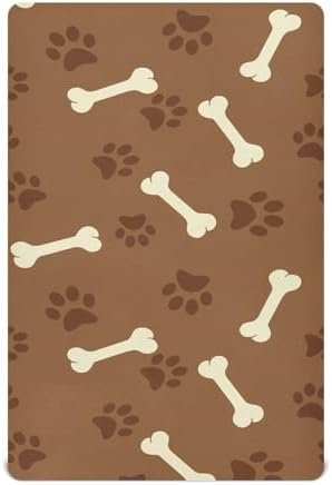 White Bones Footprint Brown Crib Sheets for Baby Toddlers
