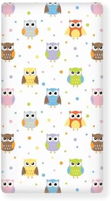 JEPFEIXIA Colorful Owls Crib Sheet 28x52