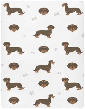 KICPOAY Dachshund Wire Hare Crib Sheet for Baby Toddler