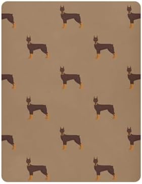 KICPOAY Doberman Cartoon Crib Sheets Stretchy Playard Sheets for Baby
