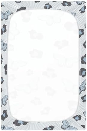 Blue Butterfly Wild Leopard Crib Sheets for Baby Toddler