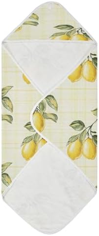 BOESI Graffiti Lemon Pattern Baby Bath Towel 35x35 Inches 1