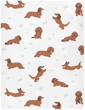 KICPOAY Dachshund Long Hair Crib Sheet 52x28in