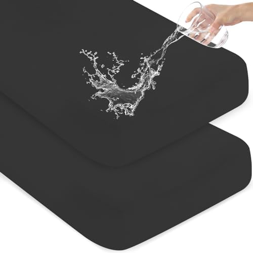 Magik Kover Waterproof Crib Sheets 2 Pack for Boys Black 52x28