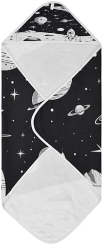 Space Themed Baby Hooded Towel 35x35 Inch