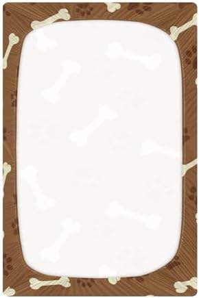 White Bones Footprint Brown Crib Sheets for Baby Toddlers