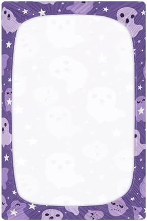 Qilmy Cute Ghost Pattern Fitted Crib Sheet for Girls and Boys