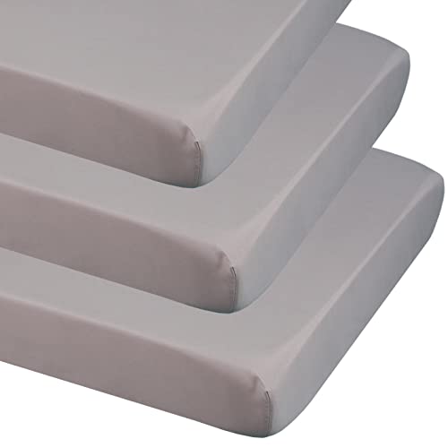 CaSaJa 3-Pack Fitted Crib Sheets Set Neutral Charcoal Gray