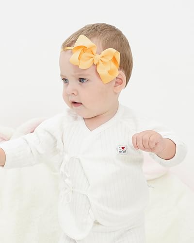Jollybows 40pcs 4 Inches Baby Girls Headbands with 40pcs 2 Inches Hair Bows