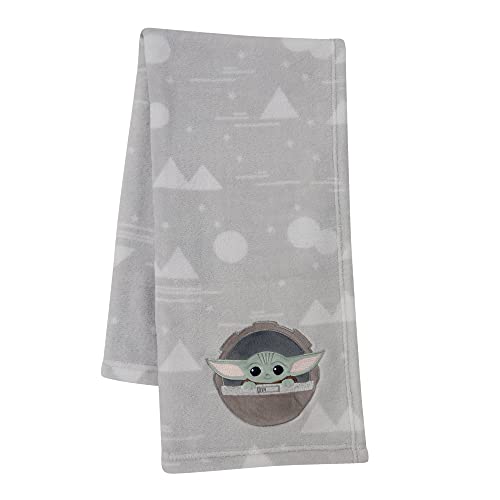 Lambs Ivy Star Wars Mandalorian The Child Gray Fleece Blanket 1