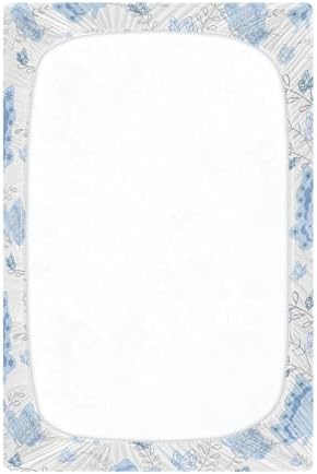 Blue Butterfly Romantic Pastel Crib Sheets for Baby Toddler