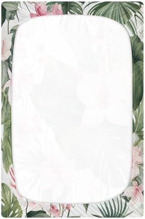 Qilmy Tropical Palm Flower Crib Sheet for Baby