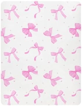 Coquette Pink Bow Fitted Crib Sheets Stretchy Playard Sheets