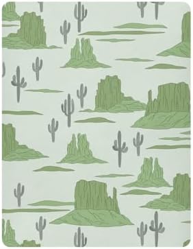 Western Desert Cactus Green Crib Sheets for Baby Toddler