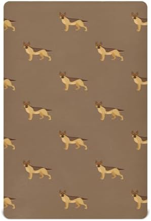 KICPOAY Shepherd Brown Crib Sheets Stretchy Playard Sheets for Baby Toddler