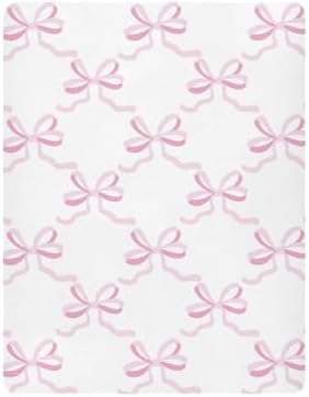 Coquette Pink Crib Sheets with Stretchy Bow Design